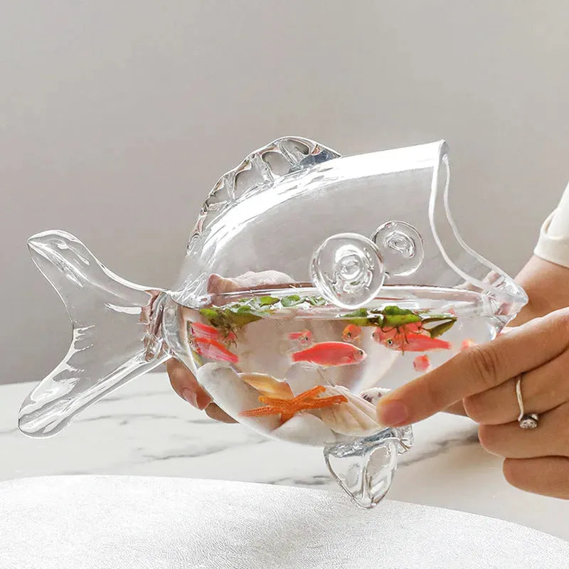 Fish-shaped Decorative Glass Ornaments Decorate Hydroponic Flowers Home Living Room Bedroom - Bellarte Enchanté Fish-shaped Decorative Glass Ornaments Decorate Hydroponic Flowers Home Living Room Bedroom